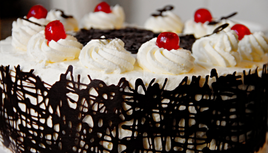 Mandarin Chocolate Cake with Whipped Cream