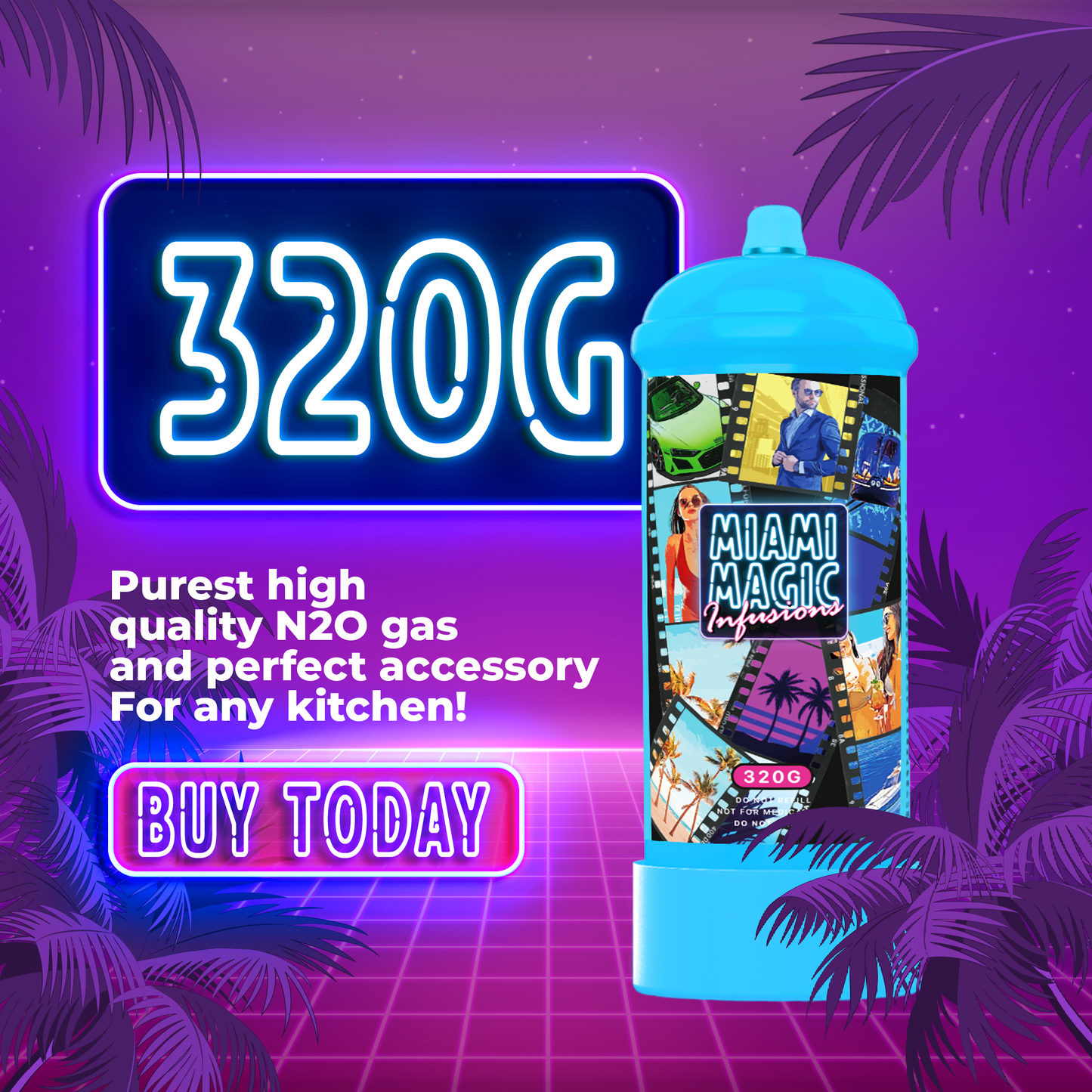 Miami Magic Infusions 320g N2O Cylinder