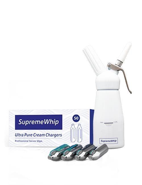 SupremeWhip Cream Chargers + 0.25L Dispenser White