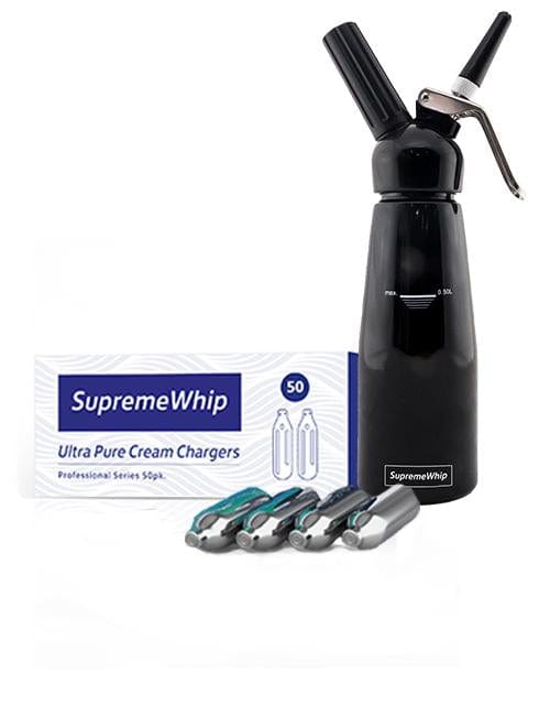 SupremeWhip Cream Chargers + 0.5L Dispenser Black