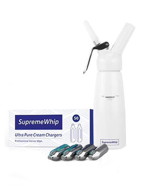 SupremeWhip Cream Chargers + 0.5L Dispenser White