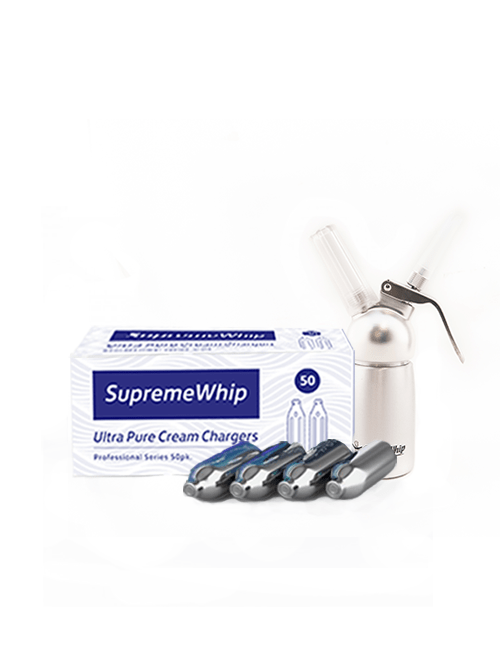 SupremeWhip Cream Chargers + 0.125L Compact Dispenser SILVER